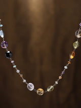 Faceted Multi-Stone Sterling Silver Necklace