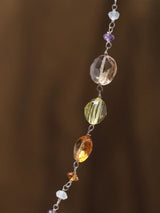 Faceted Multi-Stone Sterling Silver Necklace