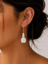 Rainbow Moonstone Sterling Silver Hook Earrings