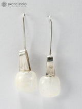 Rainbow Moonstone Sterling Silver Hook Earrings
