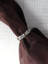 Multi Gemstone Studded Sterling Silver Band Ring