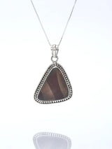Sterling Silver Triangle Pendant with Geometric Detailing