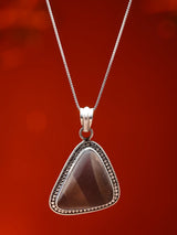 Sterling Silver Triangle Pendant with Geometric Detailing