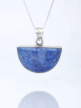 Sodalite Semicircle Sterling Silver Pendant