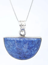 Sodalite Semicircle Sterling Silver Pendant