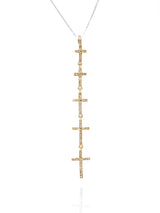 Diamond Cross Gold Plated Sterling Silver Pendant