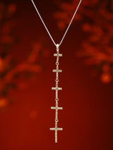 Diamond Cross Gold Plated Sterling Silver Pendant
