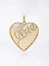 Diamond Heart Sterling Silver Gold Plated Pendant