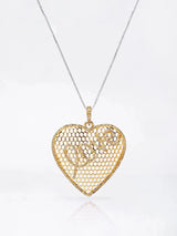 Diamond Heart Sterling Silver Gold Plated Pendant