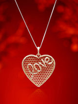 Diamond Heart Sterling Silver Gold Plated Pendant