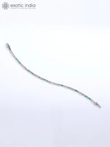 Green Onyx and Diamond Sterling Silver Tennis Bracelet