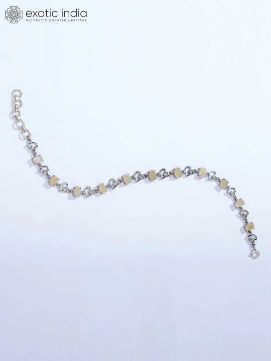 Ethiopian Opal Heart Sterling Silver Bracelet