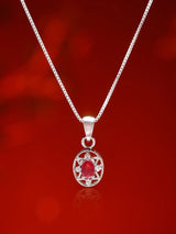 Octagonal Star Ruby Sterling Silver Pendant