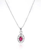 Octagonal Star Ruby Sterling Silver Pendant
