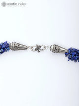 Lapis Lazuli and Clear Quartz Chips Sterling Silver Necklace