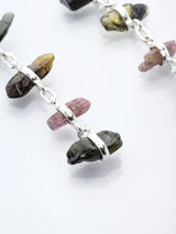Tourmaline Chip Sterling Silver Dangle Earrings
