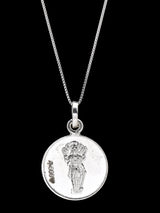 Chaturbhuja Vishnu and Mahasudarshan Yantra Silver Pendant