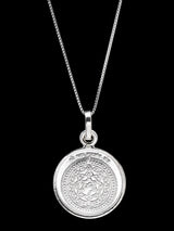 Chaturbhuja Vishnu and Mahasudarshan Yantra Silver Pendant