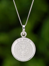 Chaturbhuja Vishnu and Mahasudarshan Yantra Silver Pendant