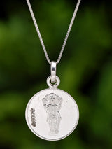 Chaturbhuja Vishnu and Mahasudarshan Yantra Silver Pendant