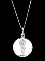 Chaturbhuja Vishnu and Pitra Dosh Yantra Silver Pendant