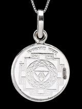 Goddess Gajalakshmi and Kanakdhara Yantra 999 Silver Pendant