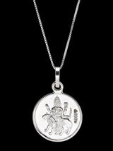 Maa Katyayani and Yantra Reverse 999 Silver Pendant
