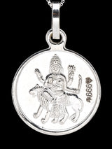 Maa Katyayani and Yantra Reverse 999 Silver Pendant