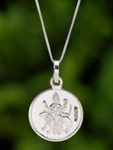 Maa Katyayani and Yantra Reverse 999 Silver Pendant