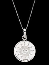 Lord Surya and Gayatri Bisa Yantra Silver Pendant