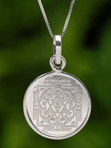 Lord Surya and Gayatri Bisa Yantra Silver Pendant