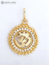 Sacred Om Motif Round Brass Pendant