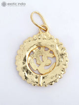 Sacred Om Motif Round Brass Pendant