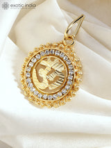 Sacred Om Motif Round Brass Pendant