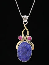 Lapis Lazuli and Green Onyx Sterling Silver Pendant