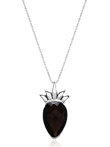 Smoky Quartz Inverted Teardrop Sterling Silver Pendant