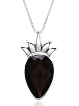 Smoky Quartz Inverted Teardrop Sterling Silver Pendant
