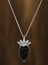 Smoky Quartz Inverted Teardrop Sterling Silver Pendant
