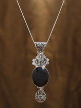 Smoky Quartz Floral Sterling Silver Pendant