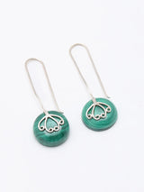 Malachite Sterling Silver Long Hook Earrings