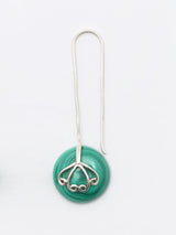 Malachite Sterling Silver Long Hook Earrings