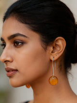 Faceted Carnelian Sterling Silver Hook Earrings