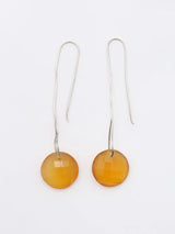 Faceted Carnelian Sterling Silver Hook Earrings