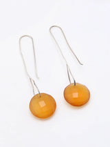 Faceted Carnelian Sterling Silver Hook Earrings