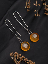Faceted Carnelian Sterling Silver Hook Earrings