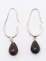 Smoky Quartz Cabochon Sterling Silver Earrings