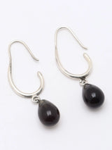 Smoky Quartz Cabochon Sterling Silver Earrings