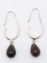 Smoky Quartz Cabochon Sterling Silver Earrings