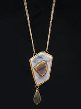 Agate, Tourmaline and Labradorite Double Strand Necklace