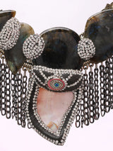 Labradorite and Mother of Pearl Double Strand Necklace
